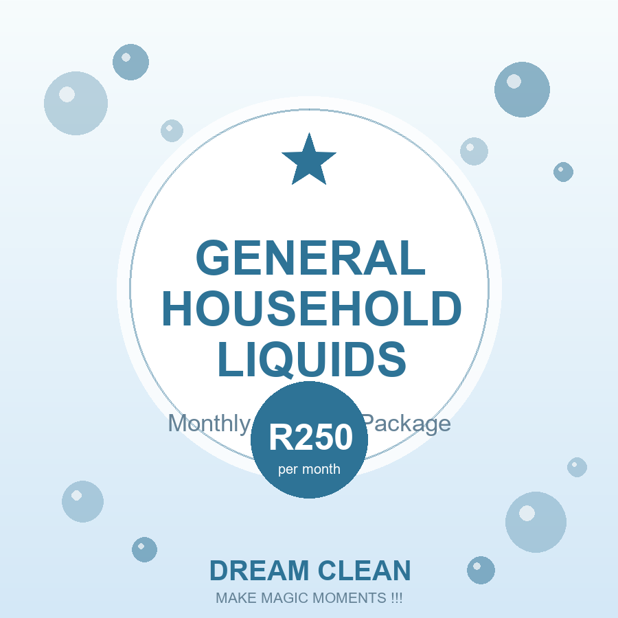 General Household Liquids Pack, R250 per month from Dream Clean